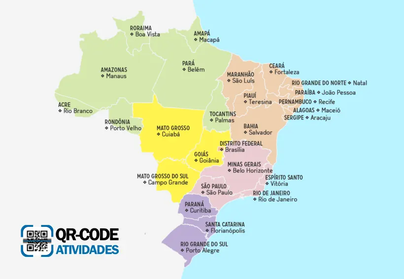 Prova de geografia - bandeiras, mapa, estados, capitais e siglas do brasil